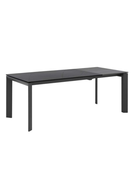 Mesa Extensible TYND 160/240, Metal Antracita / Porcelánico Negro. Vackart