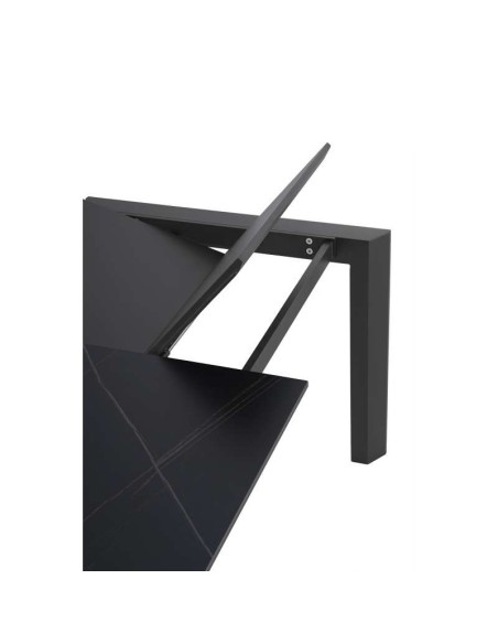 Mesa Extensible TYND 160/240, Metal Antracita / Porcelánico Negro. Vackart
