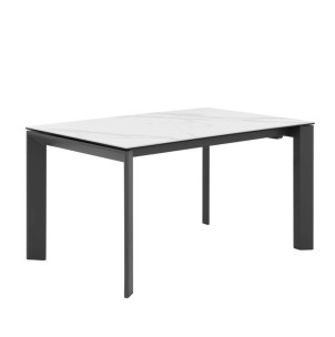 Mesa Extensible TYND 160/240, Metal Antracita / Porcelánico Mármol - Vackart. La más exclusiva selección de mesas de diseño, solo en Vackart, tu tienda de diseño.