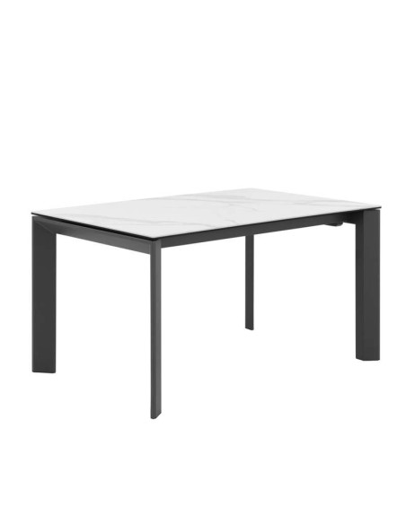 Mesa Extensible TYND 160/240, Metal Antracita / Porcelánico Mármol. Vackart