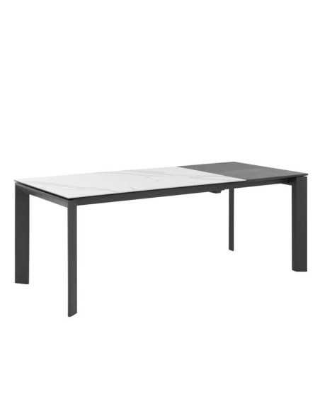 Mesa Extensible TYND 160/240, Metal Antracita / Porcelánico Mármol. Vackart