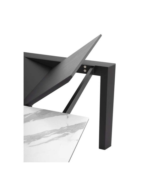 Mesa Extensible TYND 160/240, Metal Antracita / Porcelánico Mármol. Vackart