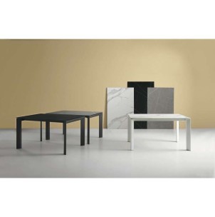 Mesa Extensible TYND 160/240, Metal Antracita / Porcelánico Mármol. Vackart 2