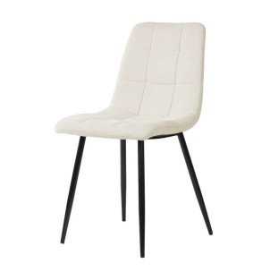 Silla VAFFEL, Textil Beige / Metal Negro - Vackart. La más exclusiva selección de sillas de diseño nórdico en Vackart, tu tienda de diseño online.