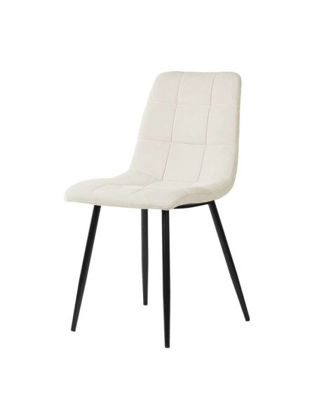 Silla VAFFEL, Textil Beige / Metal Negro. Vackart