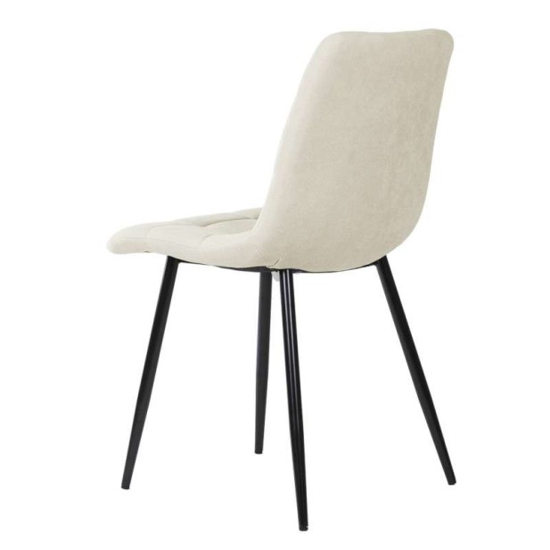 Silla VAFFEL, Textil Beige / Metal Negro. Vackart