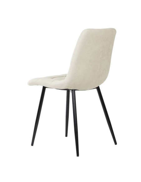 Silla VAFFEL, Textil Beige / Metal Negro. Vackart