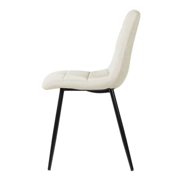 Silla VAFFEL, Textil Beige / Metal Negro. Vackart