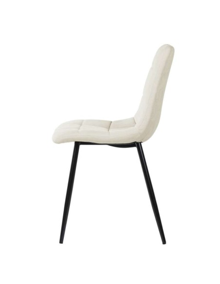 Silla VAFFEL, Textil Beige / Metal Negro. Vackart