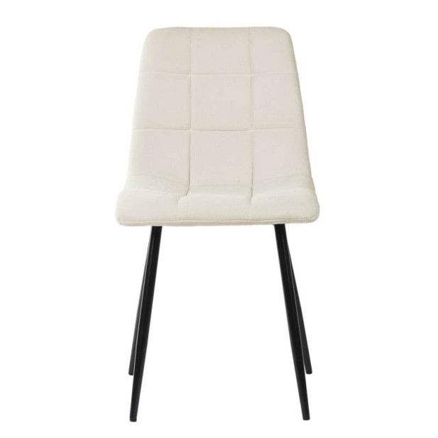 Silla VAFFEL, Textil Beige / Metal Negro. Vackart