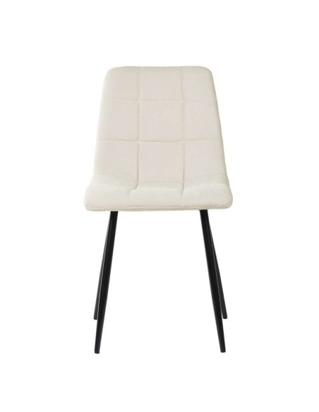 Silla VAFFEL, Textil Beige / Metal Negro. Vackart