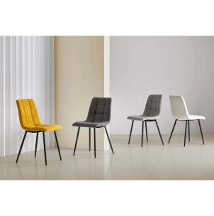 Silla VAFFEL, Textil Beige / Metal Negro. Vackart 2