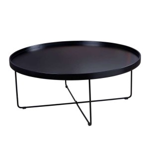 Mesa de Centro BAKKE Ø90 cm, Metal / DM Negro - Vackart. Las originales y exclusivas mesas de diseño nórdico en Vackart, tu tienda de diseño online.