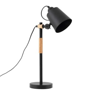 Lámpara de Sobremesa SPION, Metal Negro / Madera Natural - Vackart. Las originales y exclusivas lámparas de diseño nórdico en Vackart, tu tienda de diseño online.