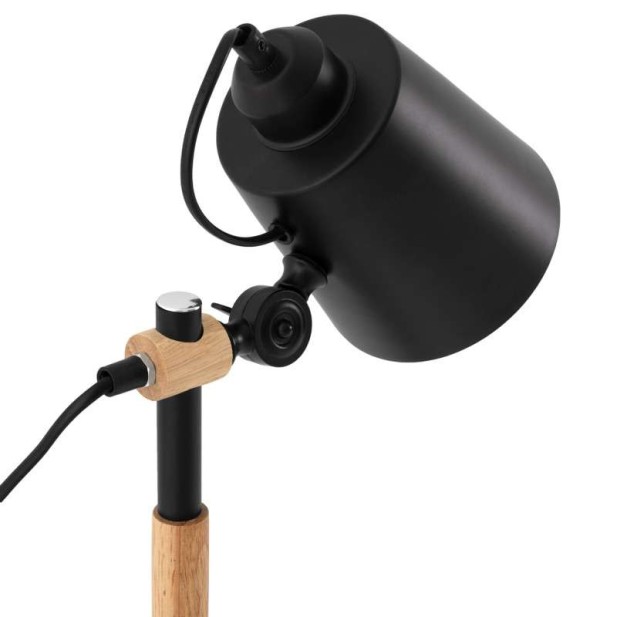 Lámpara de Sobremesa SPION, Metal Negro / Madera Natural. Vackart Lámpara de Sobremesa SPION, Metal Negro / Madera Natural. Vackart