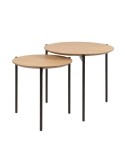 Set 2 Mesas SFÆR, Chapa Roble / Metal Negro