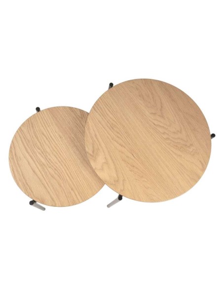 Set 2 Mesas SFÆR, Chapa Roble / Metal Negro. Vackart