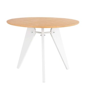 Mesa STILLAD Ø100 cm de Comedor, Madera Natural / Blanca - Vackart. La más exclusiva selección de mesas de diseño nórdico en Vackart, tu tienda de diseño online.