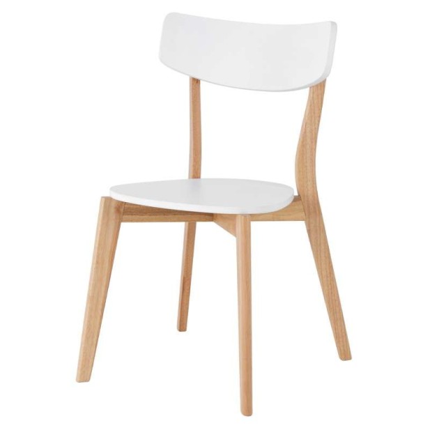 Silla VERNST, Madera Natural / Blanca. Vackart