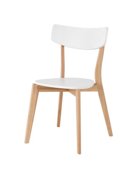 Silla VERNST, Madera Natural / Blanca. Vackart