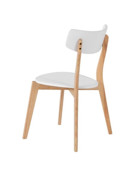 Silla VERNST, Madera Natural / Blanca. Vackart
