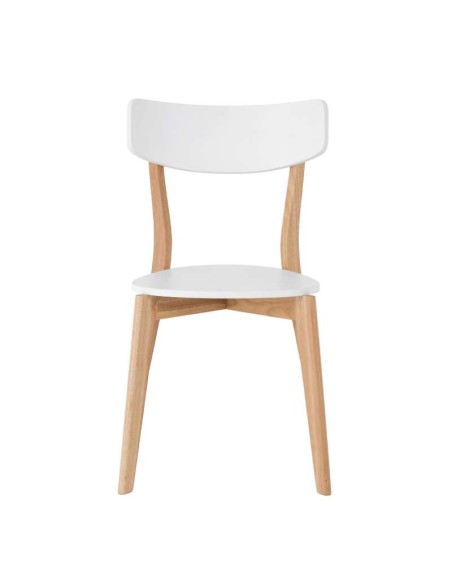 Silla VERNST, Madera Natural / Blanca. Vackart