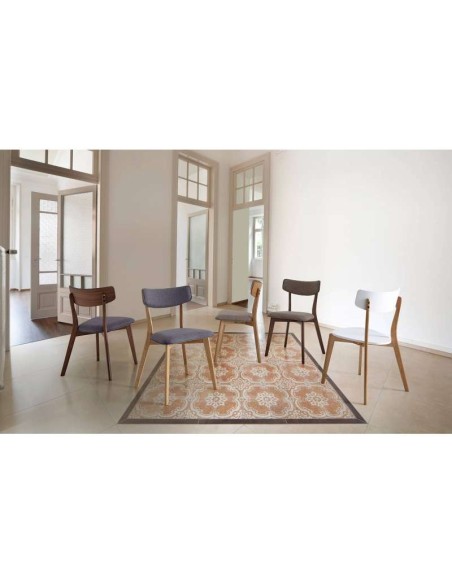 Silla VERNST, Madera Natural / Blanca. Vackart