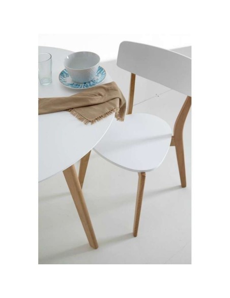 Silla VERNST, Madera Natural / Blanca. Vackart