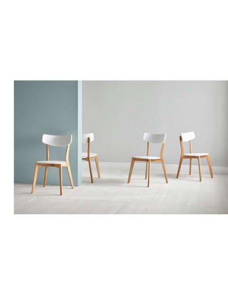 Silla VERNST, Madera Natural / Blanca. Vackart