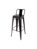 Taburete Tolix 77 cm Respaldo bajo Negro, Inspiración