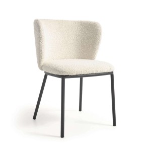 Silla Ciselia borrego blanco y metal negro - Kave Home - Vackart; CC3000J33 Muebles de diseño en Vackart, accesorios de decoración, tienda de muebles y decoración de diseño