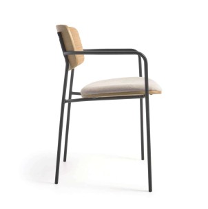 Silla Maureen chapa roble/metal negro - Kave Home. Vackart; CC6028KY12 2