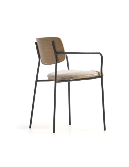 Silla Maureen chapa roble/metal negro - Kave Home. Vackart; CC6028KY12
