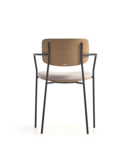 Silla Maureen chapa roble/metal negro - Kave Home. Vackart; CC6028KY12