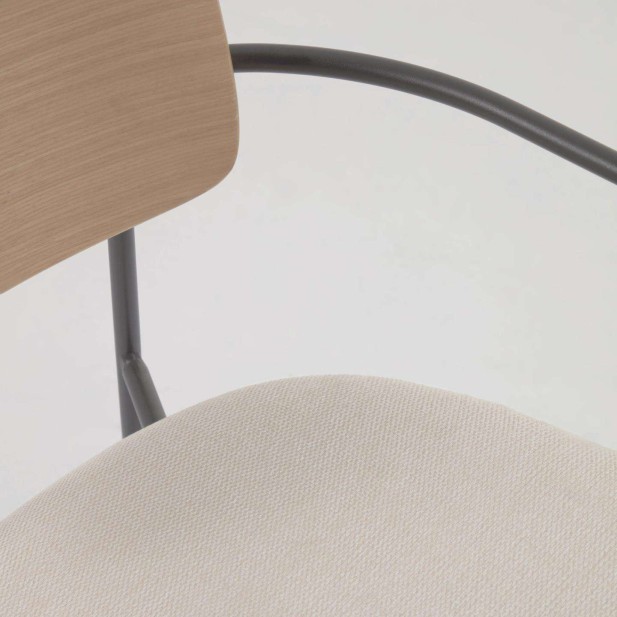 Silla Maureen chapa roble/metal negro - Kave Home. Vackart; CC6028KY12