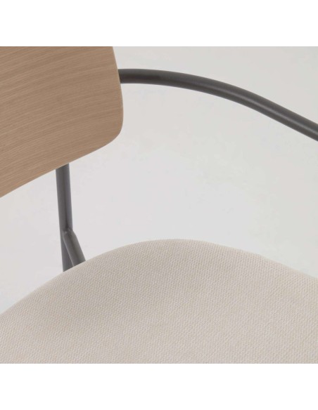 Silla Maureen chapa roble/metal negro - Kave Home. Vackart; CC6028KY12