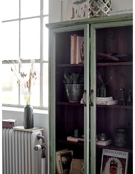 Vitrina Aparador HAZEM, Madera Verde / Cristal - Bloomingville. Vackart