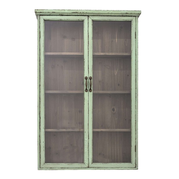 Vitrina Aparador HAZEM, Madera Verde / Cristal - Bloomingville. Vackart