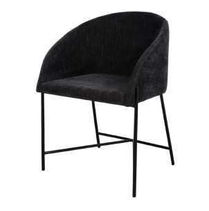 Silla PETUNIA, Textil Negro / Metal Negro - Vackart. Modernas y exclusivas sillas de diseño nórdico en Vackart, tu tienda diseño online.