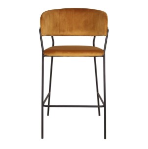 Taburete KAISER 74 cm, Terciopelo Curry / Metal Negro. Vackart 2