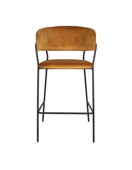 Taburete KAISER 74 cm, Terciopelo Curry / Metal Negro. Vackart