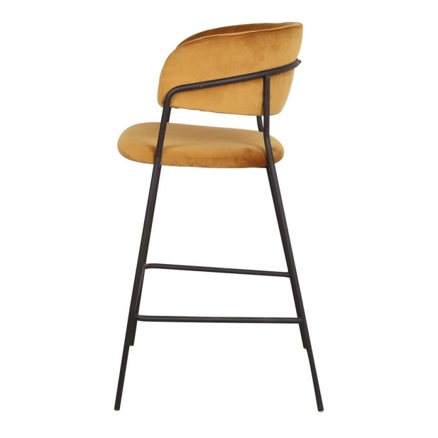 Taburete KAISER 74 cm, Terciopelo Curry / Metal Negro. Vackart Taburete KAISER 74 cm, Terciopelo Curry / Metal Negro. Vackart