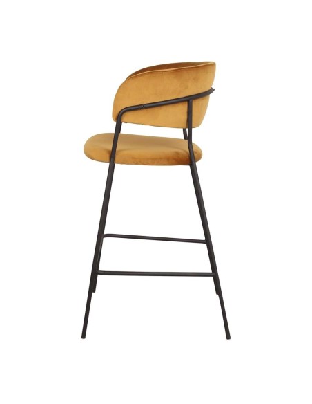 Taburete KAISER 74 cm, Terciopelo Curry / Metal Negro. Vackart
