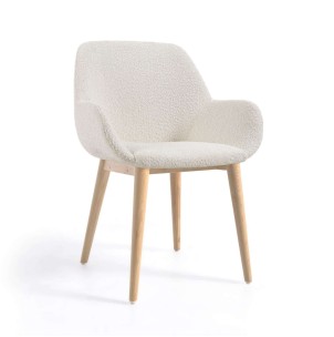 Silla KONNA borrego blanco/patas fresno - Kave Home, Vackart - CC5212J33