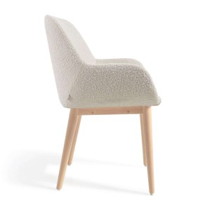 Silla KONNA borrego blanco/patas fresno - Kave Home. Vackart CC5212J33 2