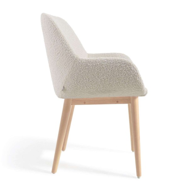 Silla KONNA borrego blanco/patas fresno - Kave Home. Vackart CC5212J33