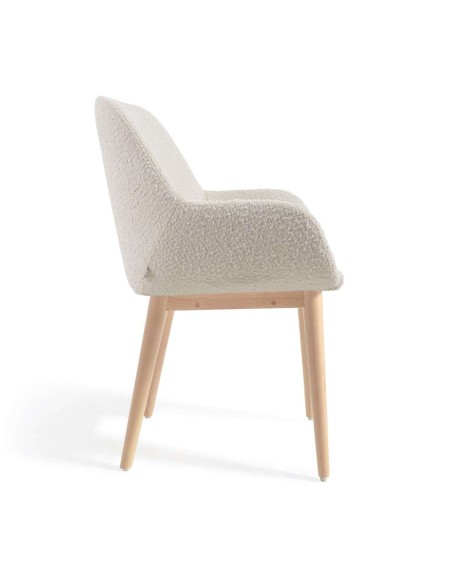 Silla KONNA borrego blanco/patas fresno - Kave Home. Vackart CC5212J33