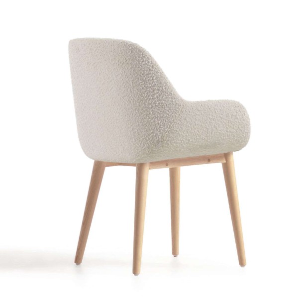 Silla KONNA borrego blanco/patas fresno - Kave Home. Vackart CC5212J33