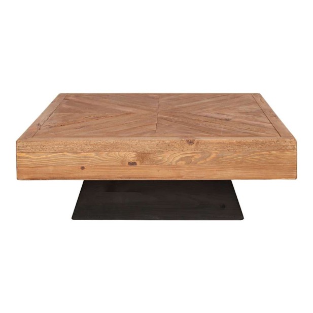 Mesa de Centro MARIUS, Madera Reciclada Natural / Negro. Vackart