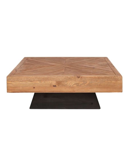 Mesa de Centro MARIUS, Madera Reciclada Natural / Negro. Vackart